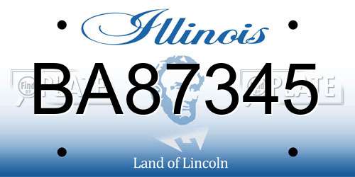 BA87345 Illinois License Plate