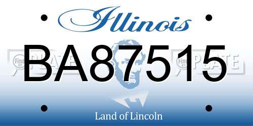 BA87515 Illinois License Plate
