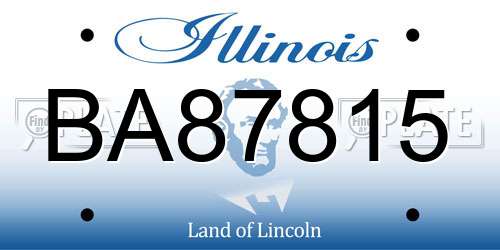 BA87815 Illinois License Plate