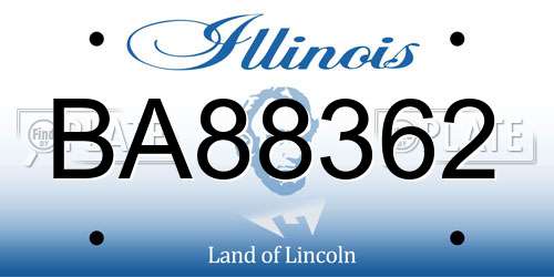 BA88362 Illinois License Plate