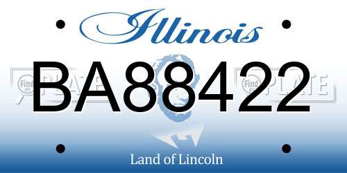 BA88422 Illinois License Plate