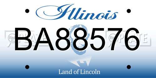BA88576 Illinois License Plate