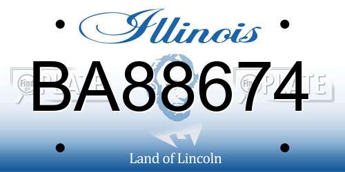 BA88674 Illinois License Plate