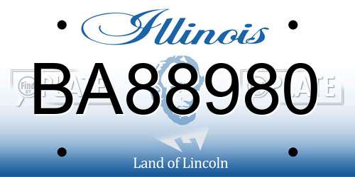 BA88980 Illinois License Plate