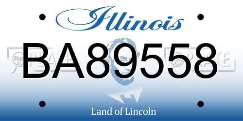 BA89558 Illinois License Plate