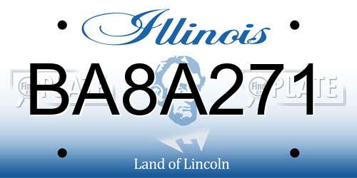 BA8A271 Illinois License Plate