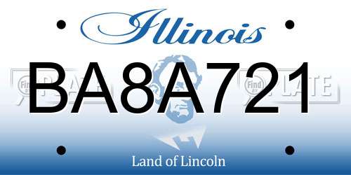 BA8A721 Illinois License Plate