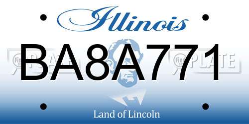 BA8A771 Illinois License Plate