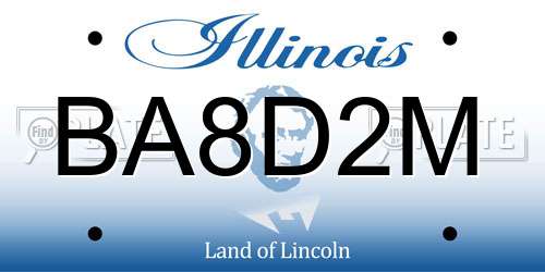 BA8D2M Illinois License Plate