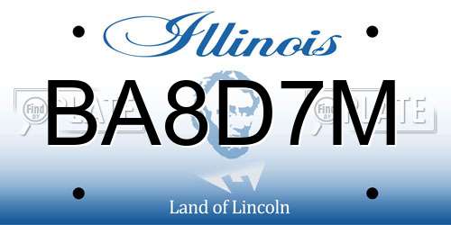 BA8D7M Illinois License Plate