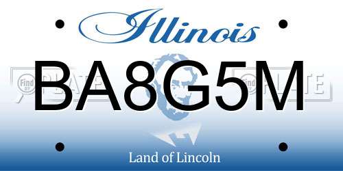 BA8G5M Illinois License Plate
