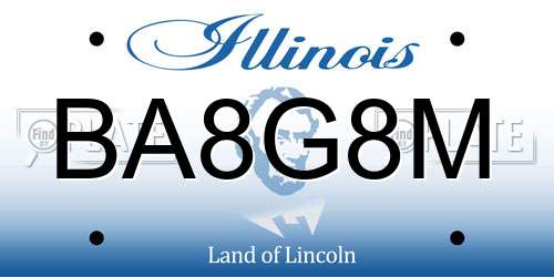 BA8G8M Illinois License Plate