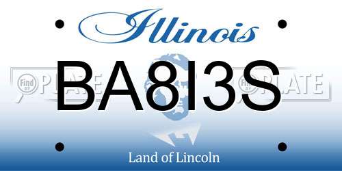 BA8I3S Illinois License Plate