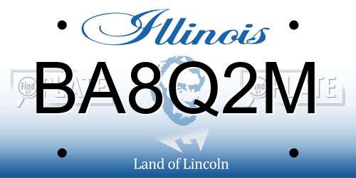 BA8Q2M Illinois License Plate
