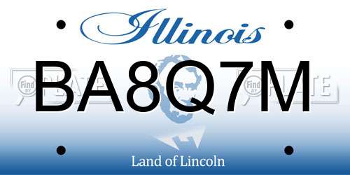 BA8Q7M Illinois License Plate