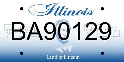 BA90129 Illinois License Plate