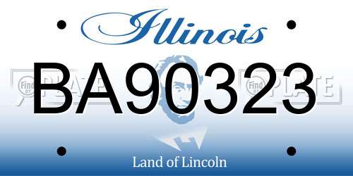 BA90323 Illinois License Plate