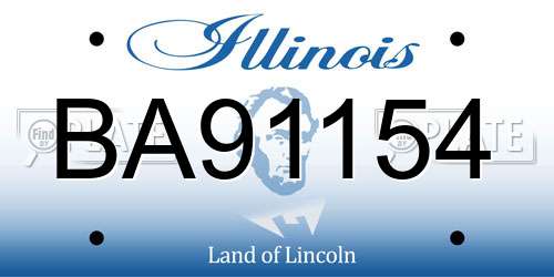 BA91154 Illinois License Plate