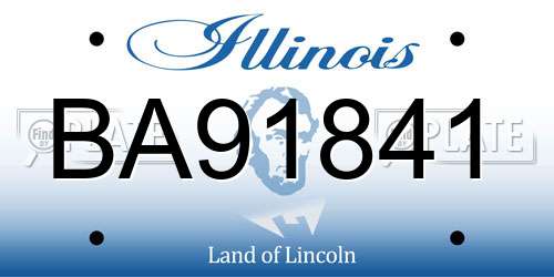 BA91841 Illinois License Plate