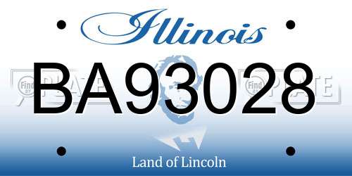 BA93028 Illinois License Plate