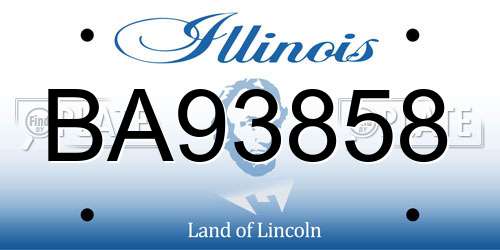 BA93858 Illinois License Plate
