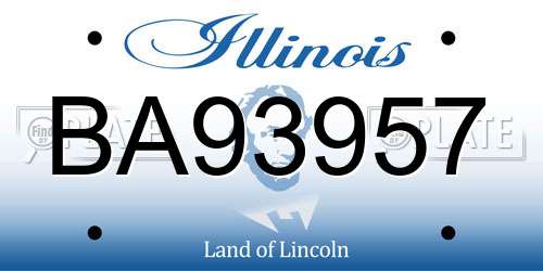BA93957 Illinois License Plate