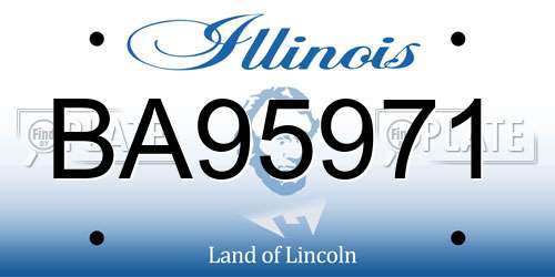 BA95971 Illinois License Plate