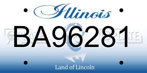 BA96281 Illinois License Plate