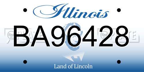 BA96428 Illinois License Plate