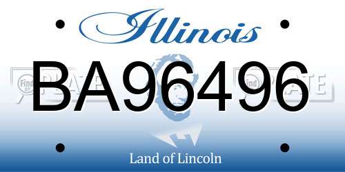 BA96496 Illinois License Plate
