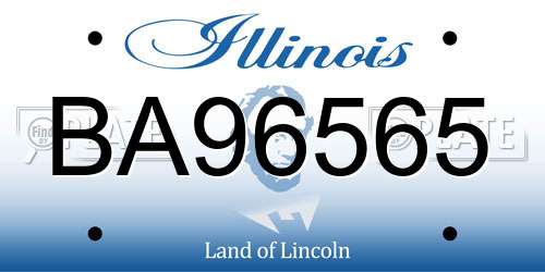 BA96565 Illinois License Plate