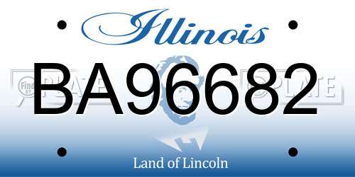 BA96682 Illinois License Plate
