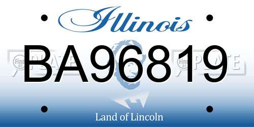 BA96819 Illinois License Plate