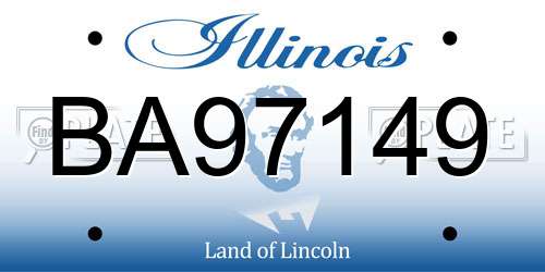 BA97149 Illinois License Plate