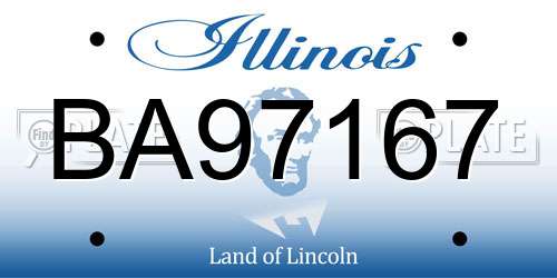 BA97167 Illinois License Plate