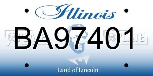 BA97401 Illinois License Plate
