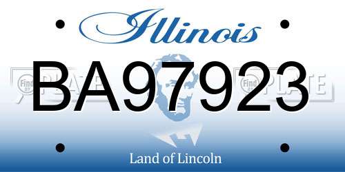 BA97923 Illinois License Plate