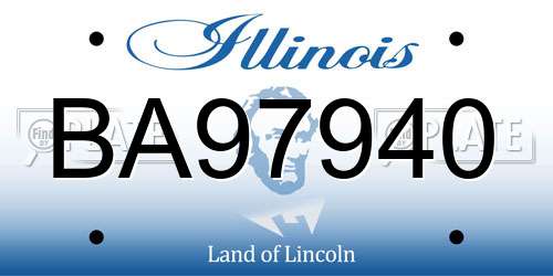 BA97940 Illinois License Plate