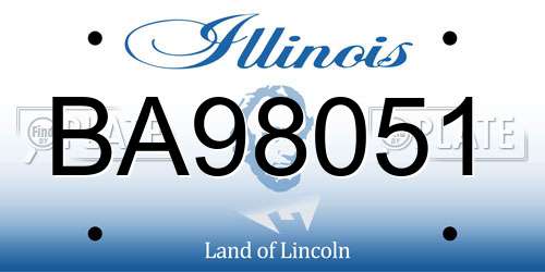 BA98051 Illinois License Plate