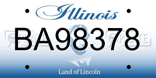 BA98378 Illinois License Plate
