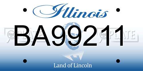 BA99211 Illinois License Plate