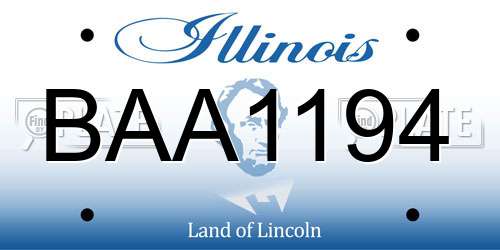 BAA1194 Illinois License Plate
