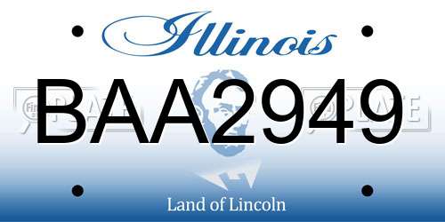 BAA2949 Illinois License Plate