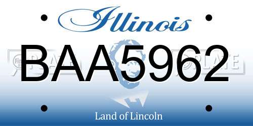 BAA5962 Illinois License Plate