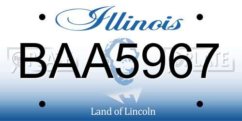 BAA5967 Illinois License Plate