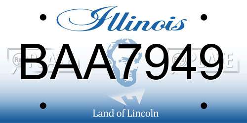 BAA7949 Illinois License Plate