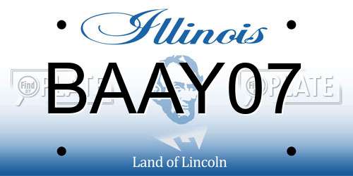 BAAY07 Illinois License Plate