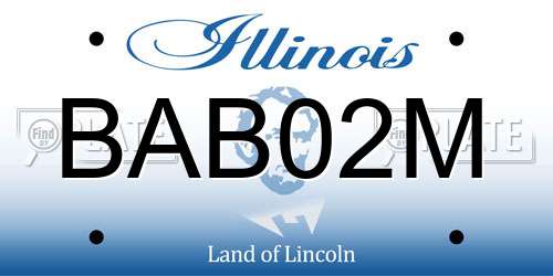 BAB02M Illinois License Plate