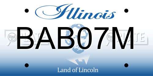 BAB07M Illinois License Plate