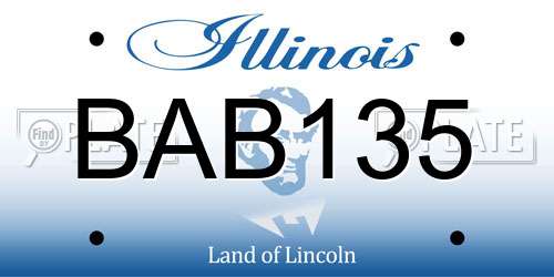 BAB135 Illinois License Plate